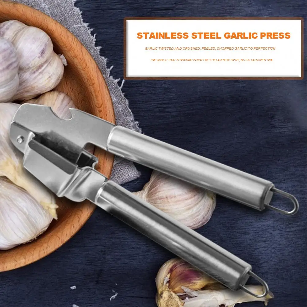 

2 in 1 Kitchen Stainless Steel Garlic Press Crusher Ginger Squeezer Masher