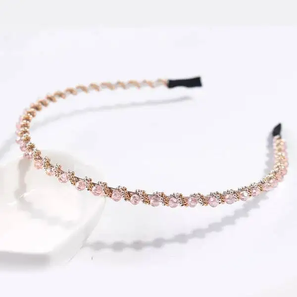 

Korean Fashion Crystal Hairband Adult Simple Pressure Anti-slip Hairpin Temperament Rhinestone Women's Head Cave Wash Headband