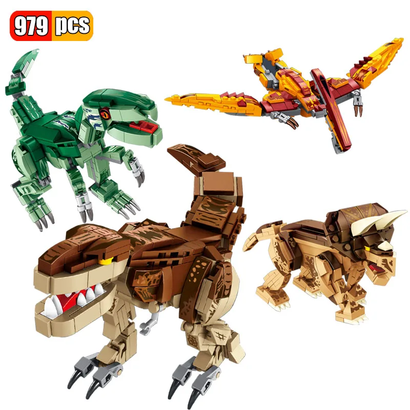 

jurassic Dinosaur park Building Block Dinosaur Bricks DIY Tyrannosaurus Rex T-Rex Triceratops Model Kids Creator Animal Toy Gift