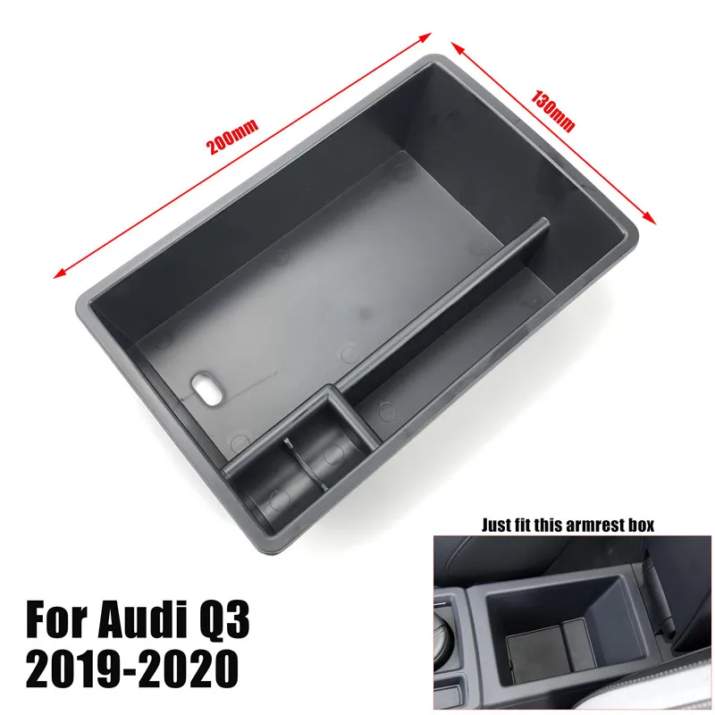 For Q3 F3 2019-20 Аксессуары для автомобилей с ручкой для межкомнатной двери подлокотники ящик для хранения Организатор Чехол для Audi A3 S3 A4 B8 B9 A5 S5 Q2 Q2L Q3 Q5 Q5L - Название цвета: For Q3 F3 2019-20