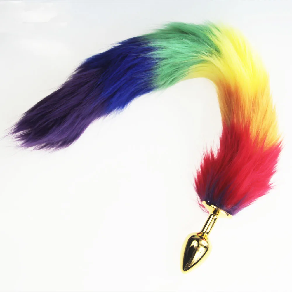 rainbow Fox Tail LGBT Cat TAILS Butt Anal Plug Sex Toy COUPLES Doggy BULLET buttplug G SPOT LOVER Products SEX GAME | Красота и