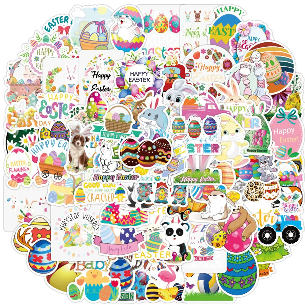 

10/30/50 ШТ. Маленькие Свежие Пасхальные Мультяшные Яйца Наклейки Животных DIY Подходит для Багажа Чашка Воды Скейтборд Ипай Наклейки Оптом