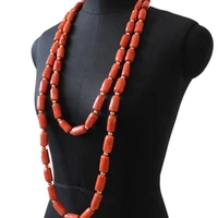 4ujewelry 12 13mm men nature coral beads jewelry set orange red groom nigeria wedding necklace set 2020 free shipping for male
