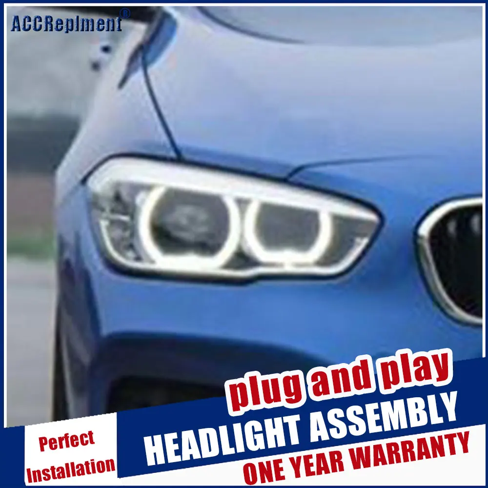 

Car Styling Head Lamp for BMW 1 Series F20 led headlights 2015-2018 Angel eyes xenon HID KIT LED Daytime Running Lights