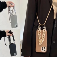 luxury crossbody necklace lanyard chain case for xiaomi mi 11 ultra note 10 pro 10t lite 9 se 8 a2 a3 9t marble soft cover