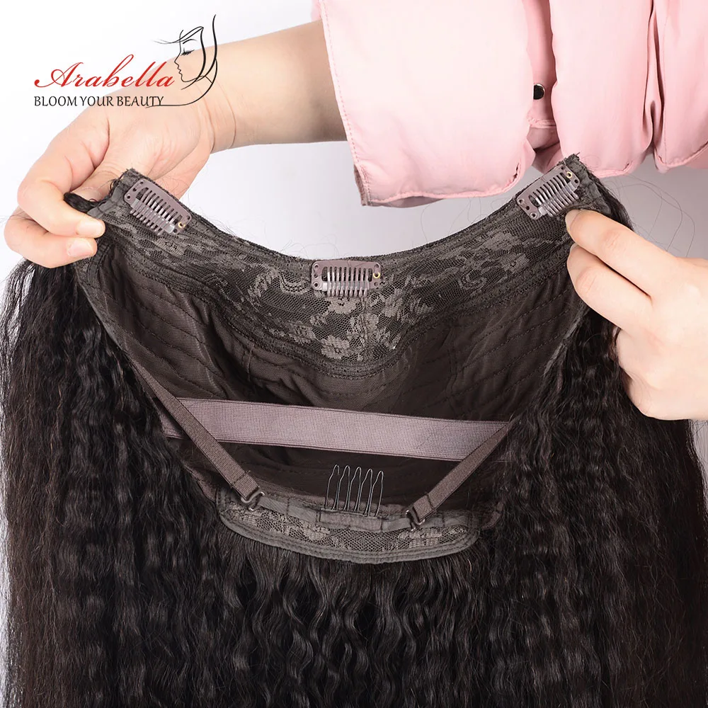 Перуанский парик на кружевной основе 100% человеческие волосы u-часть 150% плотность