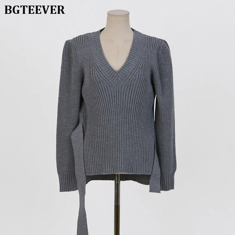 Пикантные женские свитера с v-образным вырезом и разрезом сбоку, винтажные вязаные пуловеры со шнуровкой, женские осенние пуловеры, джемпер mit streifen