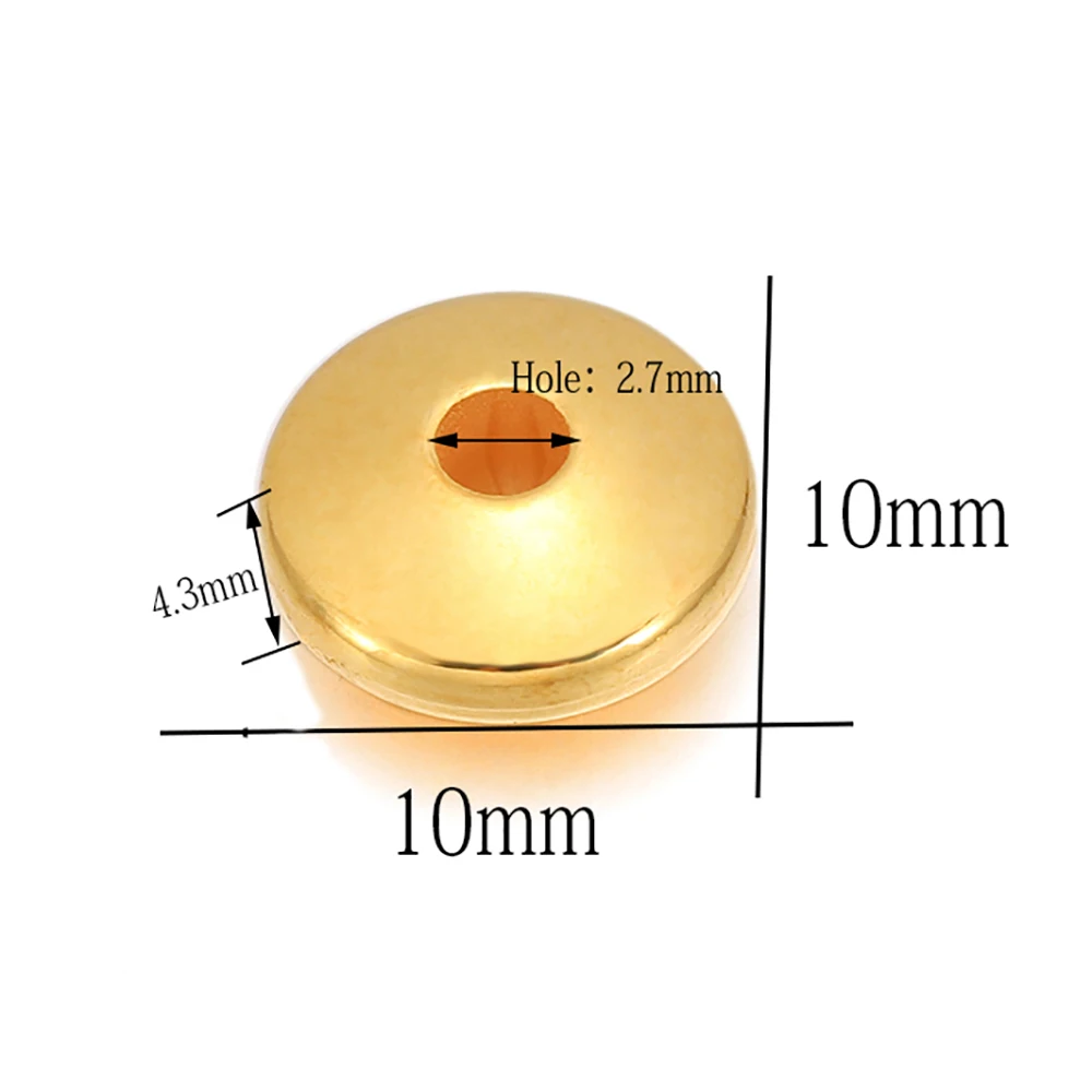

100pcs/lot Gold Rhodium Flat Round Spacer CCB Plastic Bead Spacer Loose Charm Beads For DIY Jewelry Making Supplies Accessories
