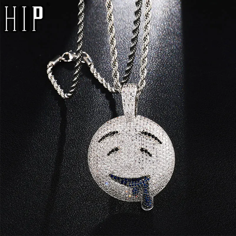 Кулон и ожерелье для мужчин в стиле хип-хоп из меди с цирконом | Украшения