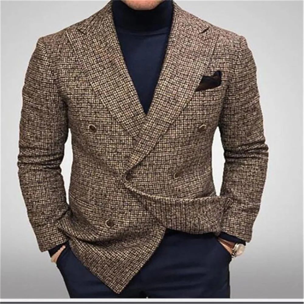 

2021 Spring Autumn European American Youth Men's Jacket Clothing New Plaid Business Casual Coat Top Outerwear