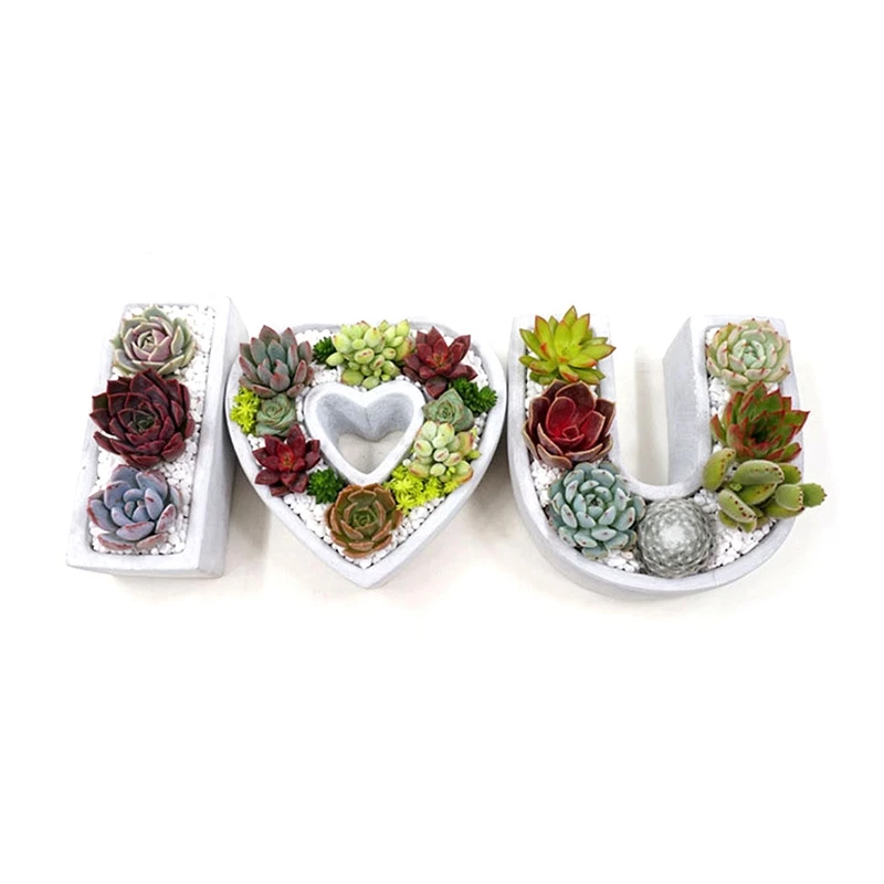 I Love Your Heart Shape DIY глиняный цемент силиконовая форма для растений мясистый