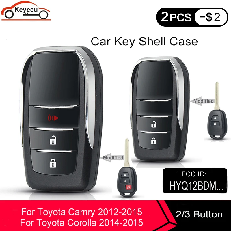 

KEYECU 2 / 3 Buttons Modified Flip Key For Toyota Reiz Camry Rav4 Yaris Folding Car Remote Key Shell Uncut Blade Fob Blank Case