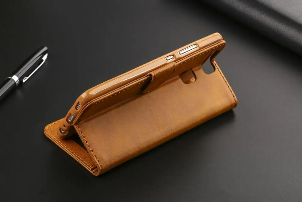 luxury Business Magnetic Case For Huawei P9 Phone Lite Cover Card slot Flip Stand wallet Coque etui Funda | Мобильные телефоны и