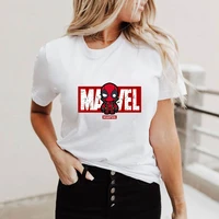 new deadpool spider iron man captain marvel superhero printed t shirt the avengers kawaii cartoon ladies tshirts disney tops