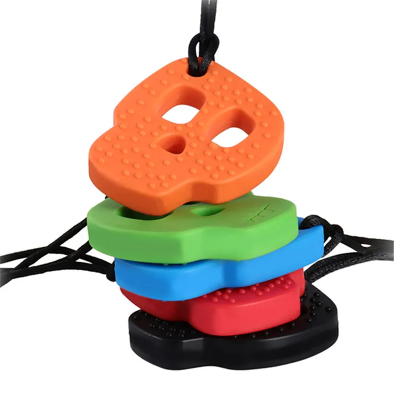 Collar de mordedor para beb&eacute;, pulsera de arco&iacute;ris, Robot sensorial para dentici&oacute;n, mordedura con autismo, cuentas sin BPA para el cuidado del beb&eacute;, nueva venta-3