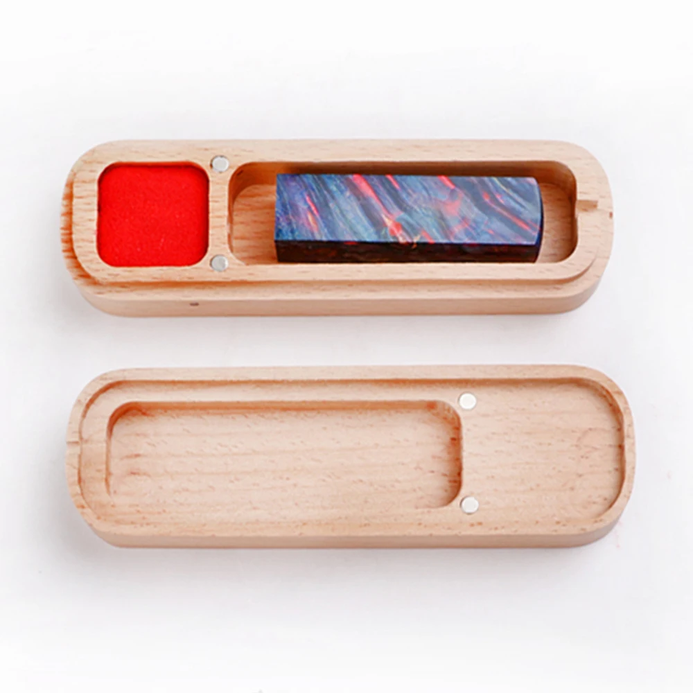 

Chinese vintage style name stamp custom name stamp with box ink pad wooden stamp