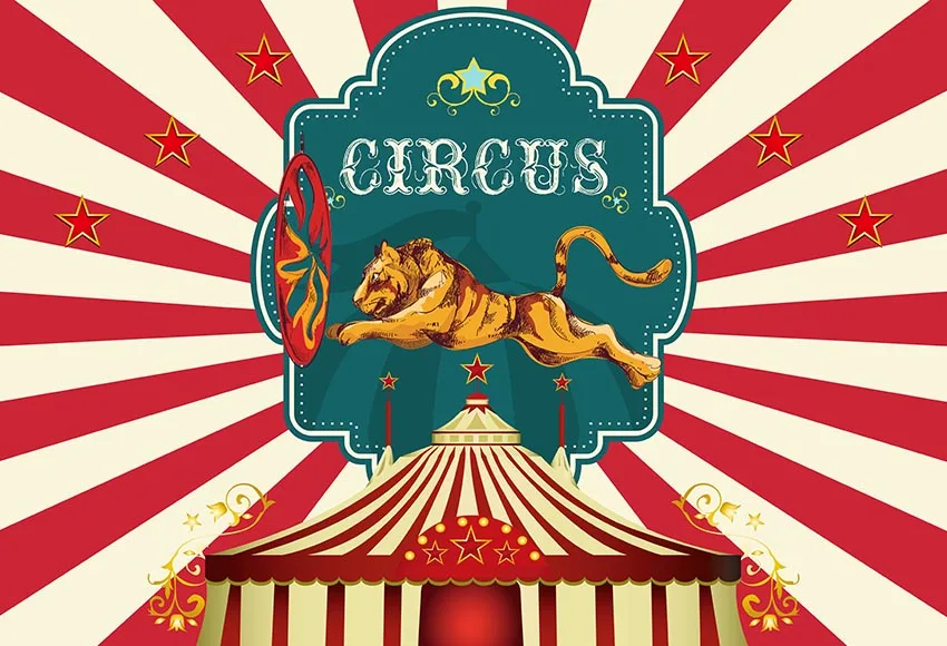 

Photography Backdrop Circus Theme Background Birthday Party Newborn Children Banner Decoration