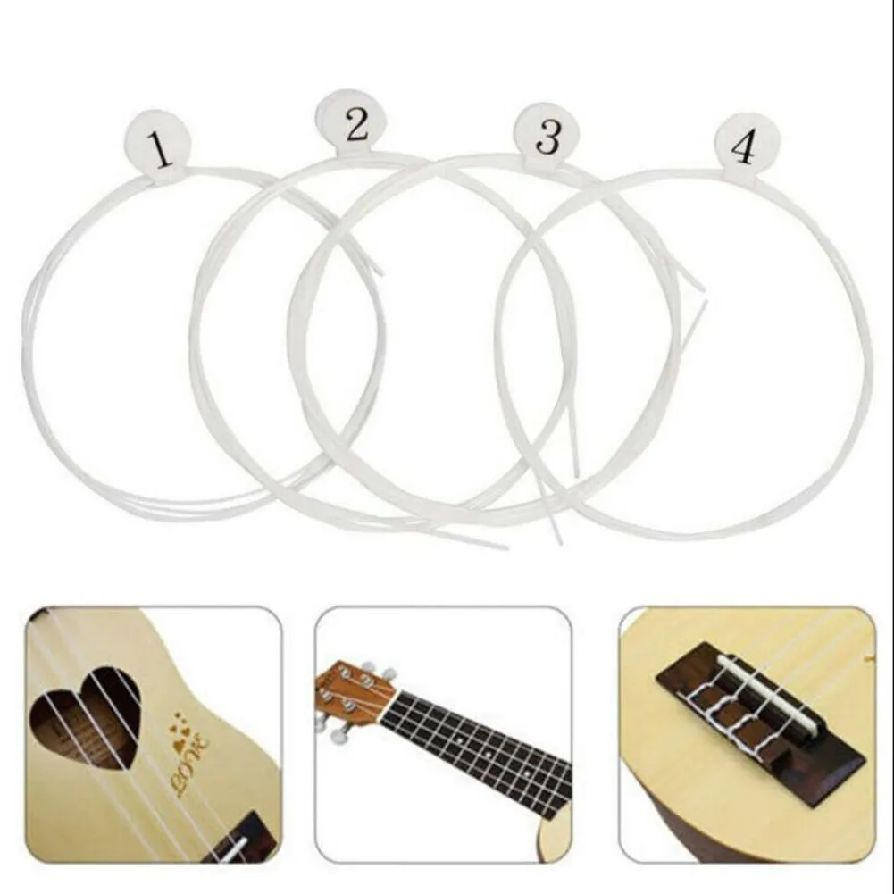 

Ukulele Strings Nylon Replacement Wire AECG Set Standard 4 Strings Replacement Part For 21/23/26 Inch Stringed Instrument