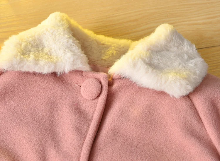 Шерстяное пальто для маленьких девочек на осень и зиму теплая плотная Новогодняя