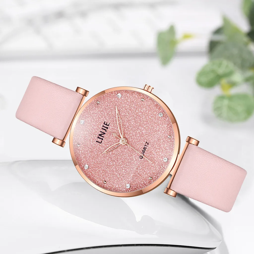 

Women fashion watches 2021 Simplicity Casual Bead Dial Stainless Steel Mesh Belt Ladies Quartz Watch Gift to girlfriend