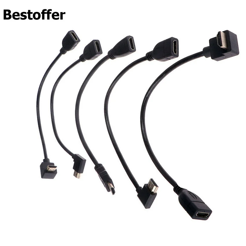 30 см HDMI Мужской к Женский конвертер Кабель адаптер вверх вниз правый левый угол