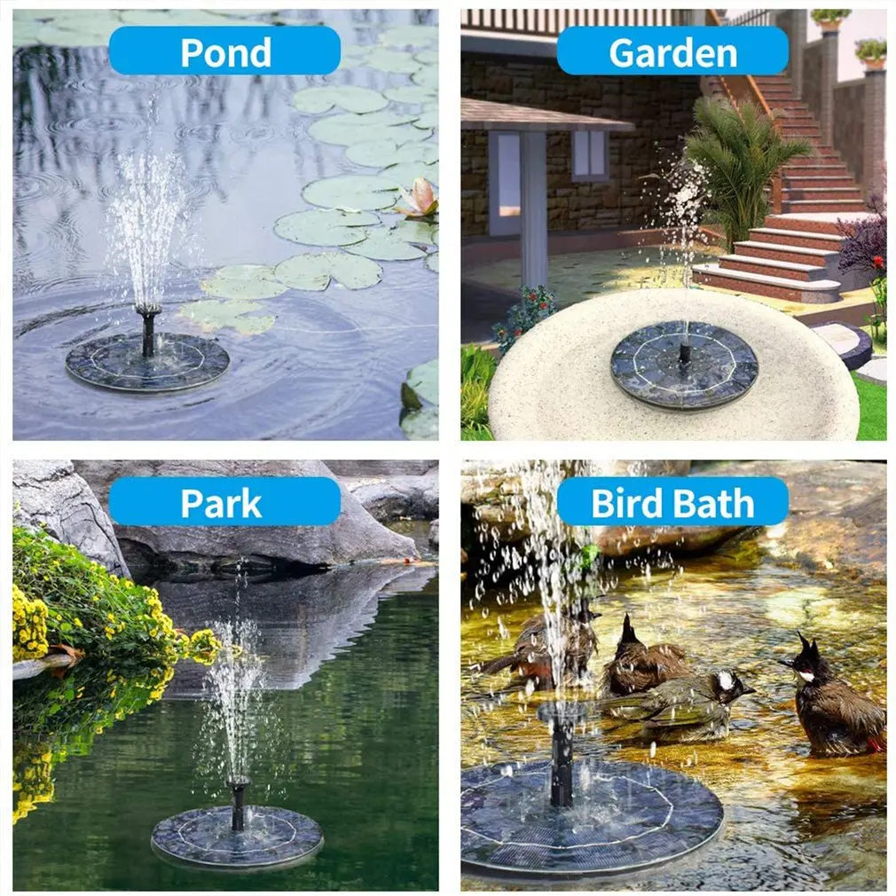 

Floating Solar Fountain Garden Water Fountain Pool Pond Decoration Solar Panel Powered Fountain Water Pump Garden Decoration