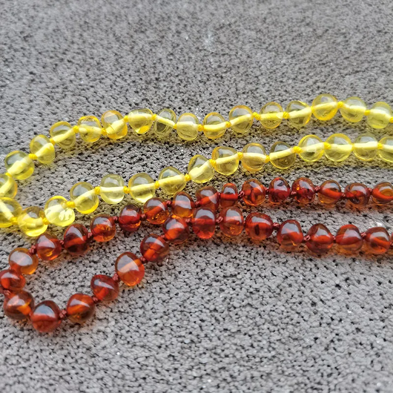 Yoowei Baby Natural Amber Necklace Handmade Knoted Baroque Style 100% Real Original Beads Women Jewelry Wholesale | Украшения и