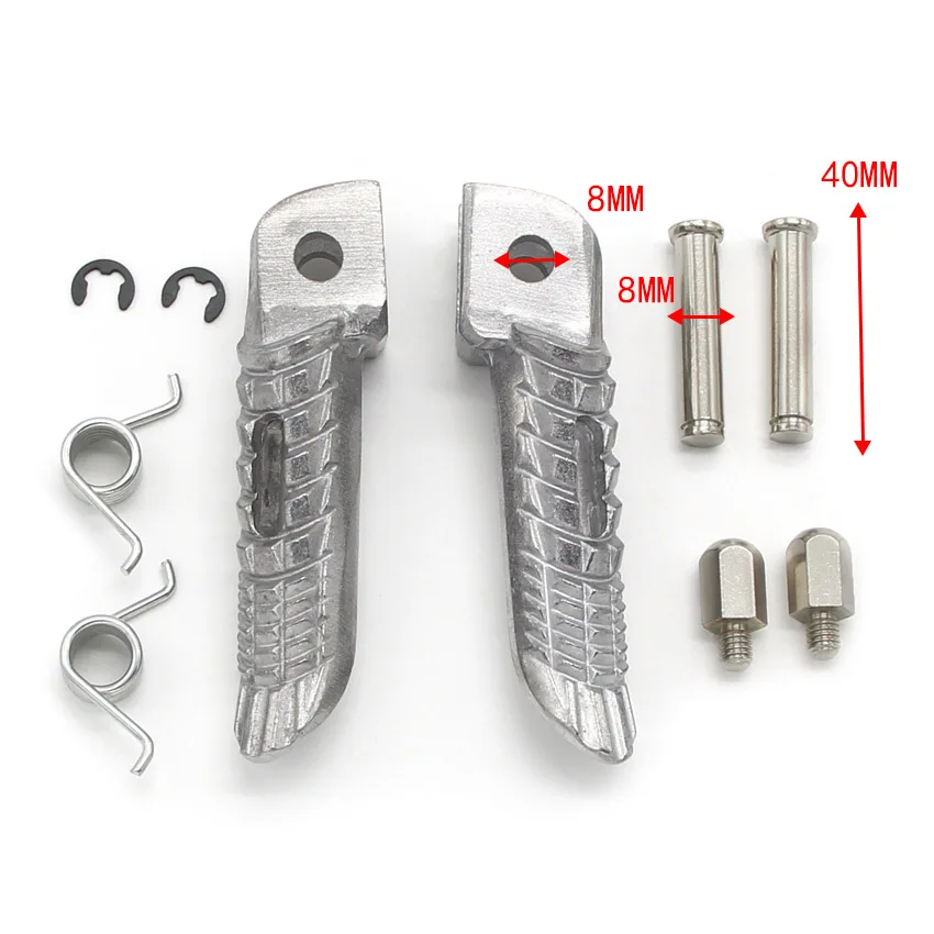 

Silve Front Footrests Foot Pegs For Suzuki GSX-R600 GSXR600 GSX-R750 GSXR750 43516-41G00 43516-37H00 R 43526-41G00 43526-37H00 L