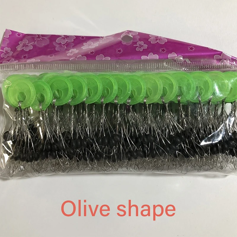 

100Set Rubber Space Beans Oval Stopper Fishing Bobber For Fly Fishing Accessories Spinner Bait Fish Sport Tool