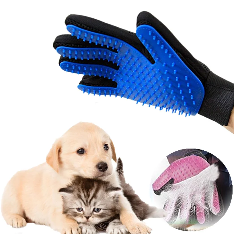 Силиконовая щетка для животных перчатка вычесывания мягкая эффективная стрижка
