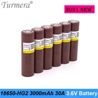 Аккумулятор Turmera 2021 18650 HG2 3000 мАч 30 А для мода электронной сигареты или 12 В 14,4 в 18 в 21 в 25 в Аккумуляторы для электродрели шуруповерта