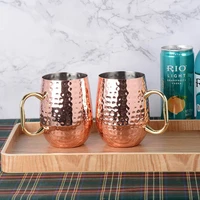 queenbar 2 piece 540ml stainless steel martini hammer mugs and gold handle beer cup coffee cup mojito mugs bar drinkware