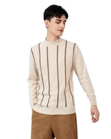 zhili mens 100 cashmere striped knit mock neck sweater