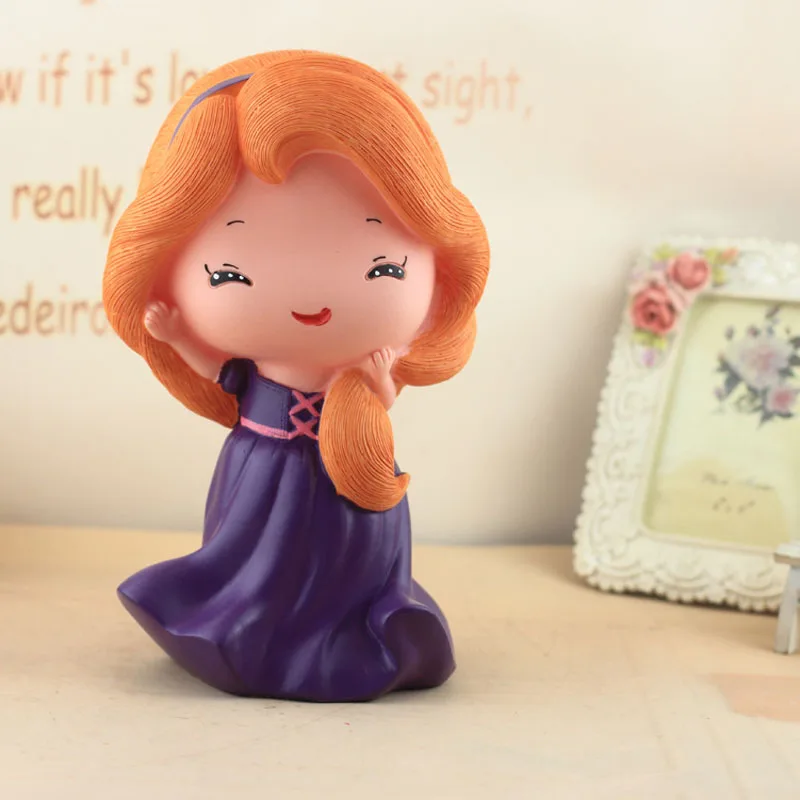 

Cartoon Princess Piggy Bank Vinyl Money Safe Box for Kids Girls Toys Gifts Miniature Figurines Cute Room Decor