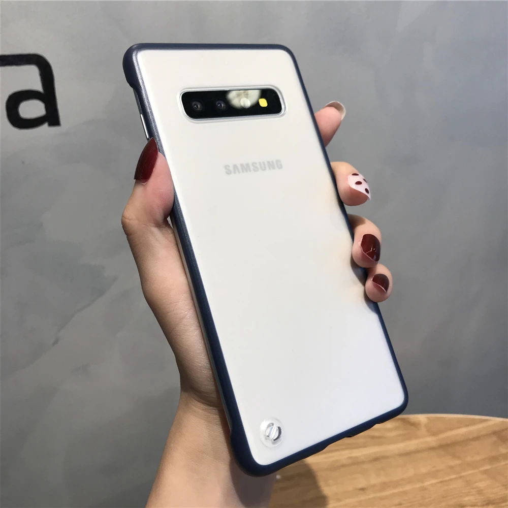 Безрамный бампер для Samsung Galaxy S10 Plus S9 однотонный чехол из поликарбоната + ТПУ