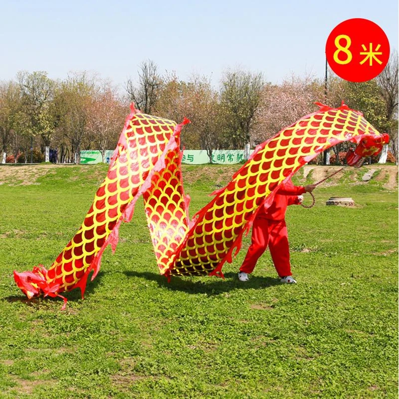 

Многофункциональный 7 м 8 м детский реквизит для танца дракона лента для фитнеса Открытый Спорт карнавал фестиваль квадратный