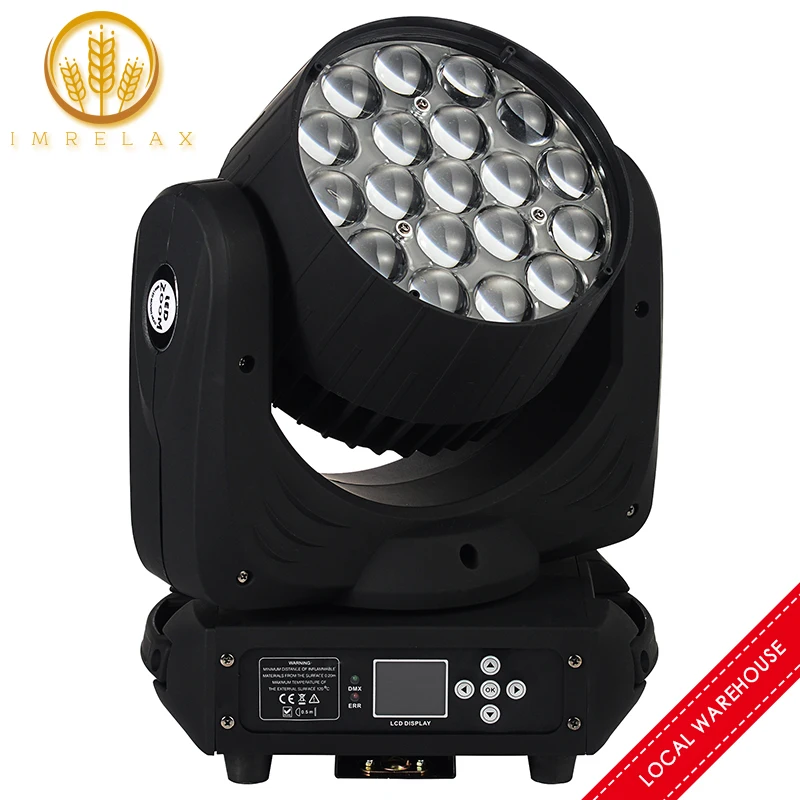 Imrex горячая Распродажа 19*15 Вт Osram RGBW 4в1 светодиодный светильник с движущейся головкой идеальный зум моющаяся движущаяся головка DMX DJ сценический светильник
