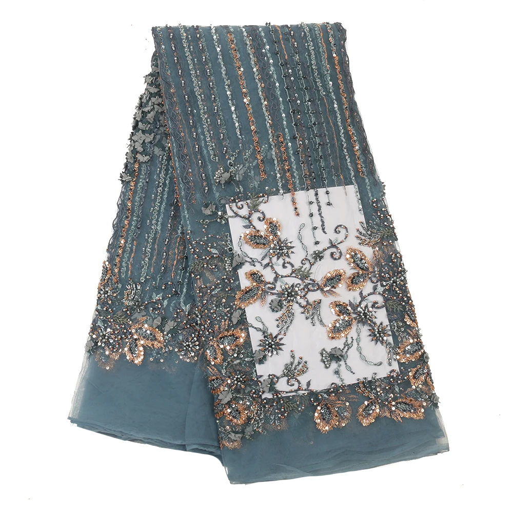 NIAI африканская кружевная ткань 2020 Высокое качество Кружева из бисера