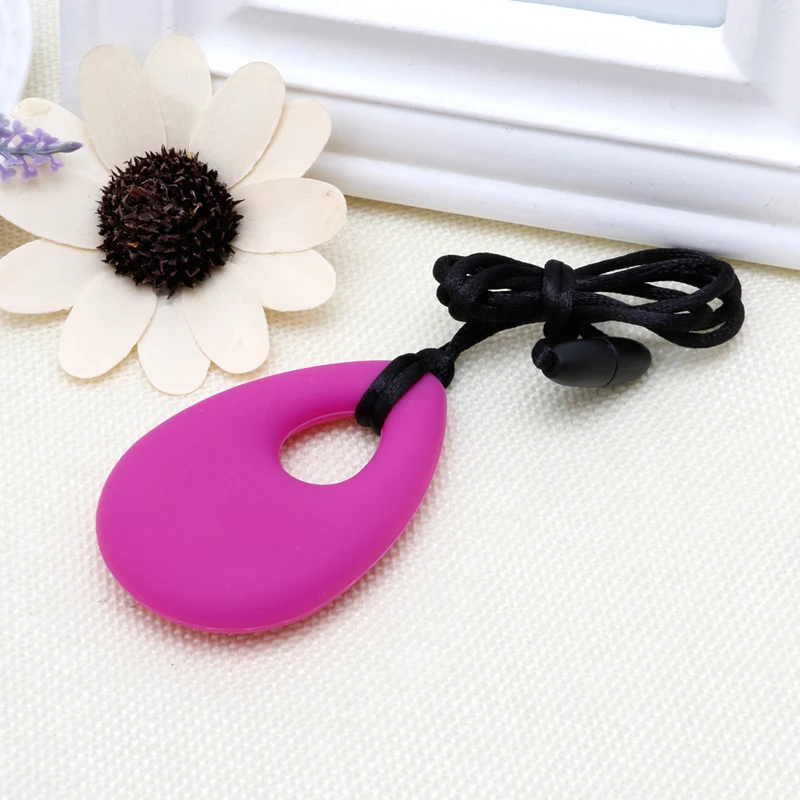 Silicone Teardrop Pendant Baby Teething Necklace Teether Autism Sensory Chewing 6 Colors | Мать и ребенок