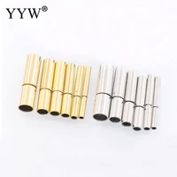 10pcs stainless steel bayonet clasps for diy leather bracelets rope charms connector buckle jewelry making findings accessories