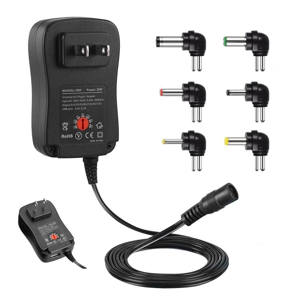 Адаптер источника питания переменного/постоянного тока 12 Вт Регулируемый