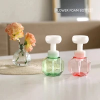 300ml liquid soap dispenser flower shape foam foaming pump empty box kitchen plastic clear bottles shower gel foam pump bottle