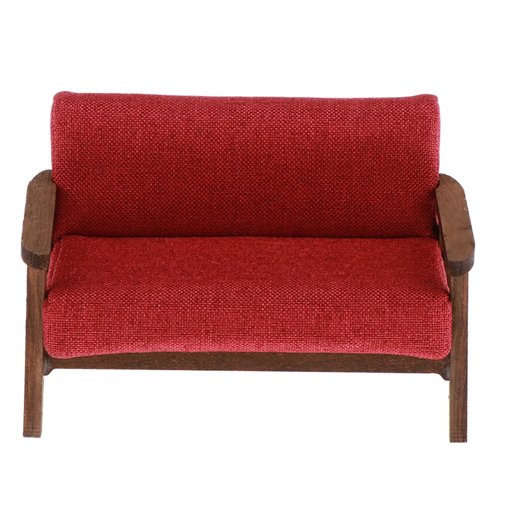 Кукольный домик Миниатюрный диван сплошной Цвет Мягкая Loveseat кушетка для 1/12 весы кукольные украшения для дома