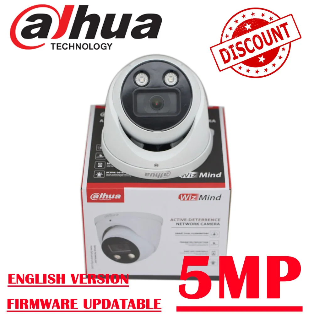 Dahua-cámara IP de 5MP, IPC-HDW5541H-ASE-PV, IR, LED, más de IPC-HDW5541H-AS-PV, WizMind ePoE, micrófono incorporado/altavoz