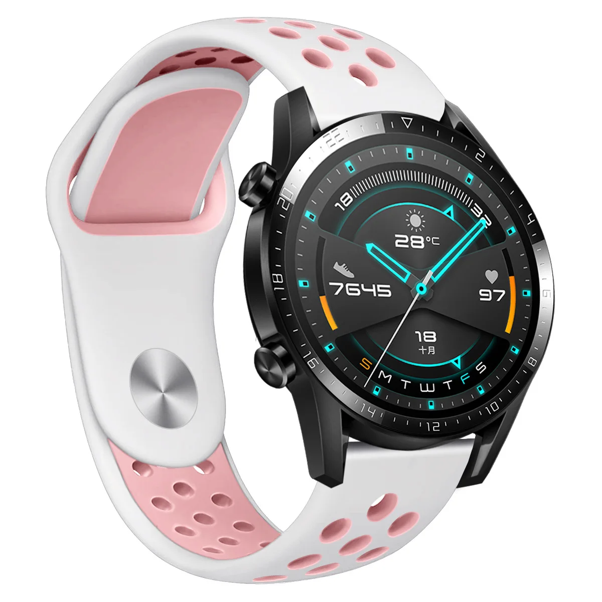 

Silicone Band Compatible for HUAWEI Watch GT/GT2/GT2E Smartwatch Soft Breathable Sweatproof Skin-Friendly Strap WB288