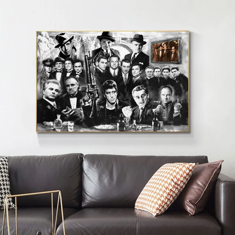 Картина маслом на холсте The Godfather картина мафией постер с принтом декоративный