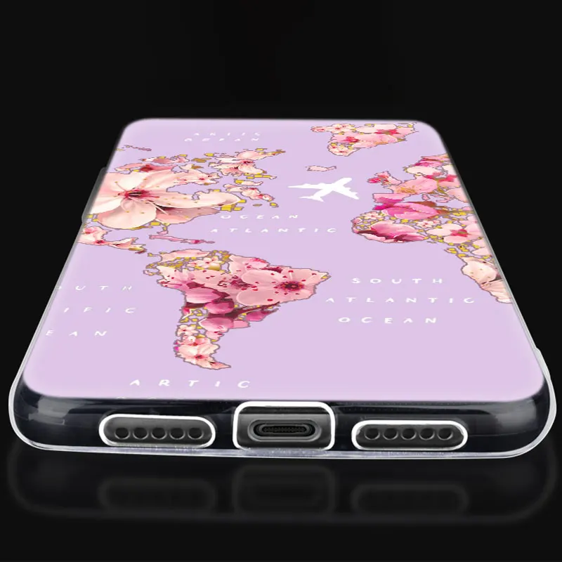 Силиконовый чехол World Map Travel Airplane для Huawei P30 P20 Pro P10 P9 P8 Lite 2017 P Smart Z Plus 2019 NOVA 3 3i 5i 5 5Pro |