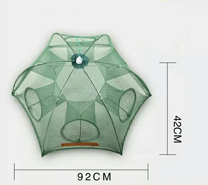 fishing net shrimp cage nylon foldable crab fish 6 holes net cast folding fishing network automatic fishing tools free global shipping