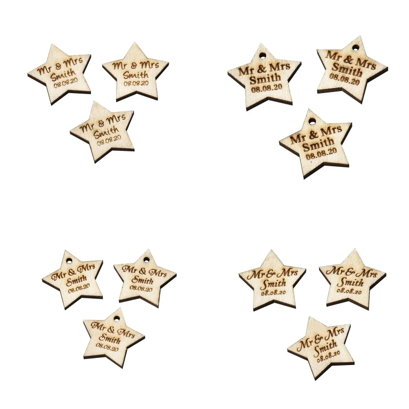 50 шт. декоративные деревянные украшения для свадебного стола с