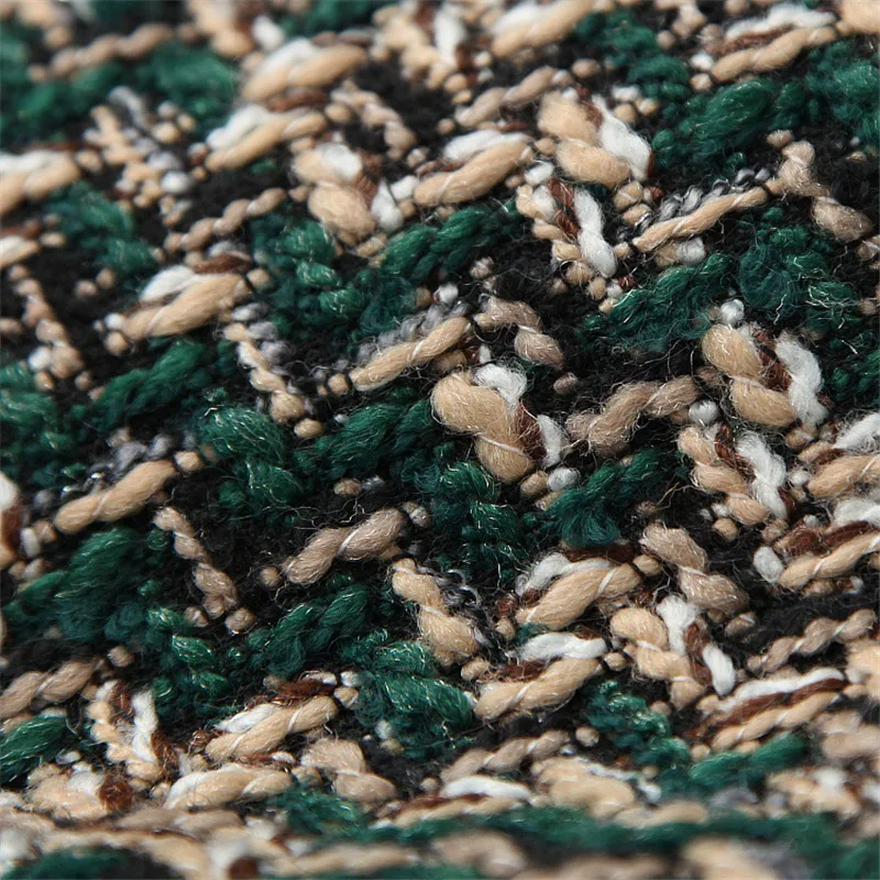 

High Quality Runway Luxury Beading Vintage Aline Tweed Woolen Jackets and Coats Winter Women Thick Warm Overcoat Long Outewear